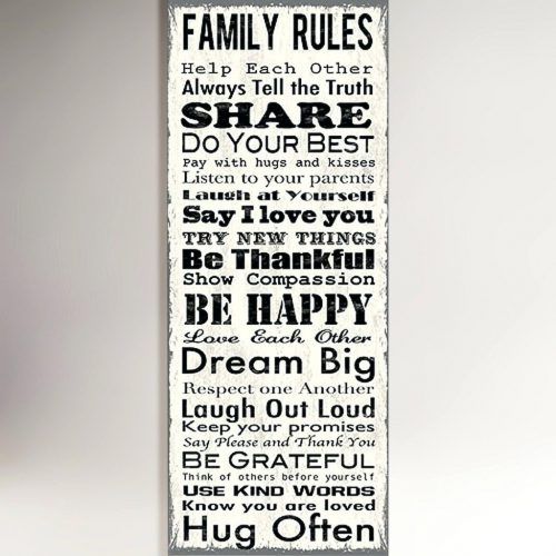Canvas Wall Art Family Rules (Photo 3 of 15)
