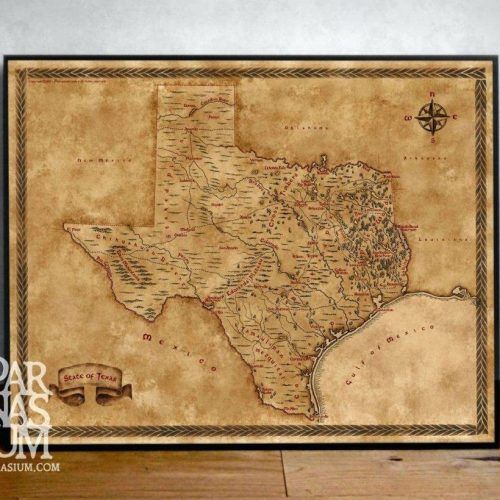 Texas Map Wall Art (Photo 19 of 20)