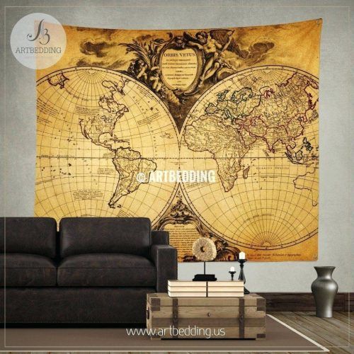 Vintage World Map Wall Art (Photo 7 of 20)