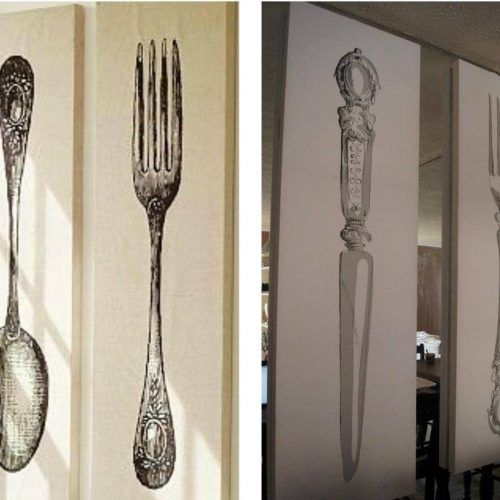 Big Spoon And Fork Decors (Photo 5 of 25)
