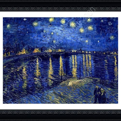 Blended Fabric Van Gogh Starry Night Over The Rhone Wall Hangings (Photo 3 of 20)
