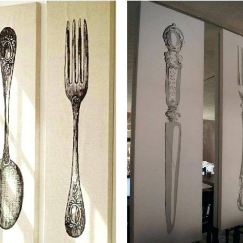 Big Spoon And Fork Wall Decor (Photo 5 of 30)