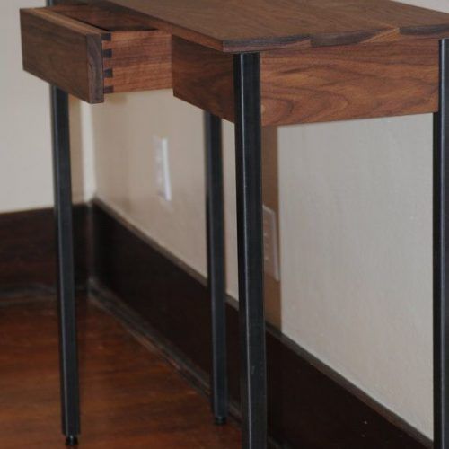 Oak Wood And Metal Legs Console Tables (Photo 3 of 20)