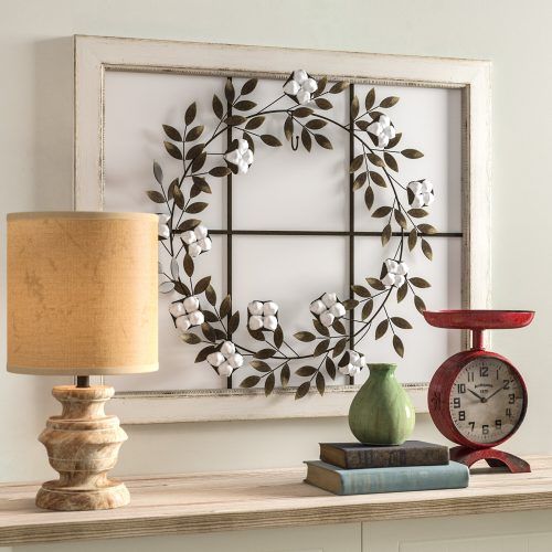 Floral Wreath Wood Framed Wall Decor (Photo 1 of 20)