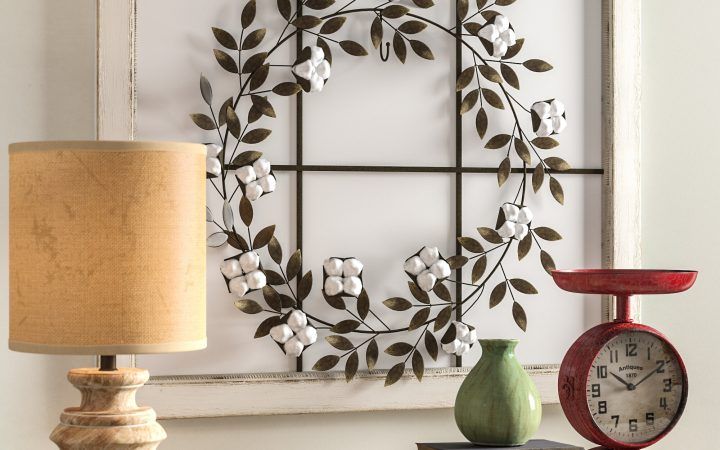 20 Inspirations Floral Wreath Wood Framed Wall Decor