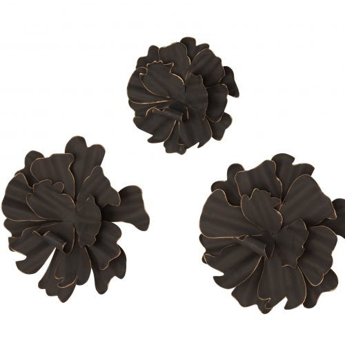 Metal Flower Wall Decor (Set Of 3) (Photo 17 of 20)