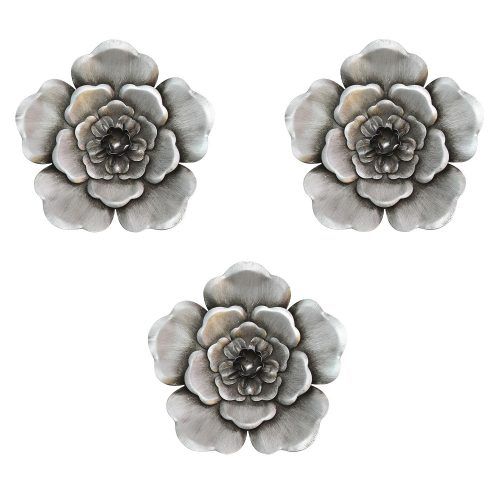 2 Piece Multiple Layer Metal Flower Wall Decor Sets (Photo 5 of 20)