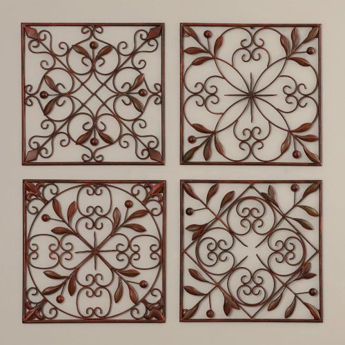 4 Piece Metal Wall Plaque Decor Sets (Photo 5 of 20)