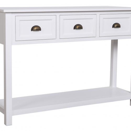 White Triangular Console Tables (Photo 11 of 20)