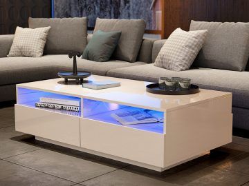 Coffee Tables with Drawers and Led Lights