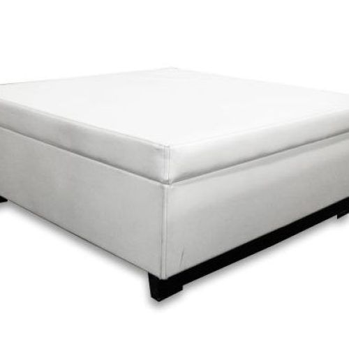 Small White Hide Leather Ottomans (Photo 16 of 20)