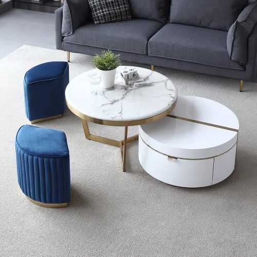 Faux-Marble Top Coffee Tables (Photo 15 of 20)