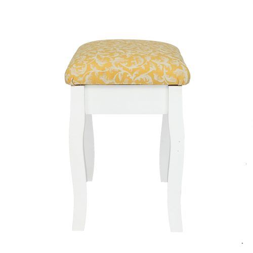 White And Clear Acrylic Tufted Vanity Stools (Photo 2 of 20)