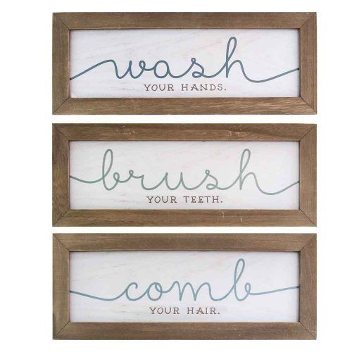 3 Piece Wash, Brush, Comb Wall Decor Sets (Set Of 3) (Photo 1 of 20)