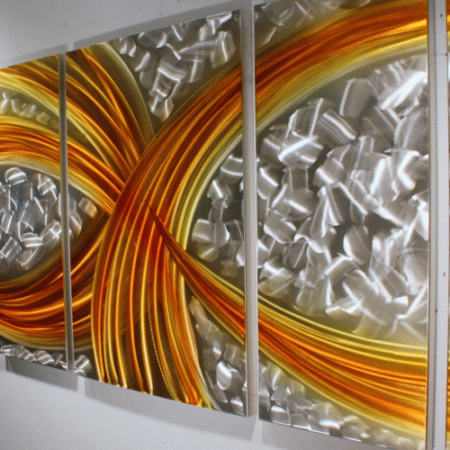 Abstract Metal Wall Art Painting (Photo 17 of 20)