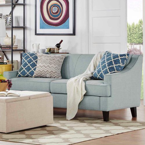 Modern Blue Linen Sofas (Photo 4 of 20)