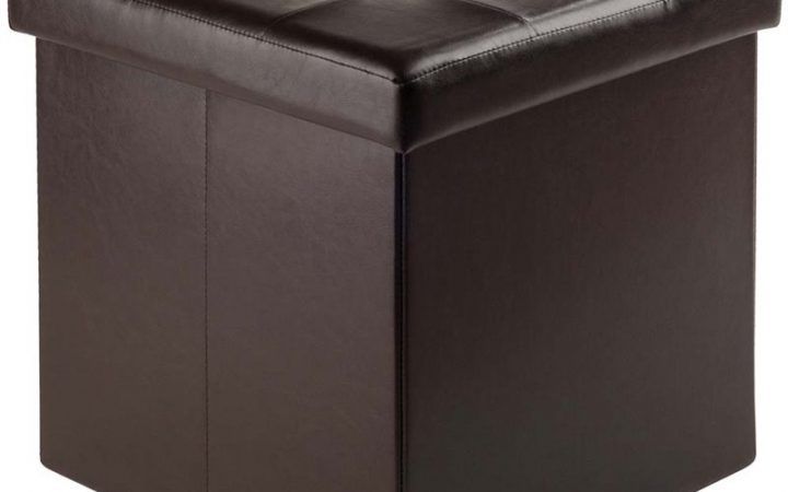 20 Inspirations Black Faux Leather Cube Ottomans