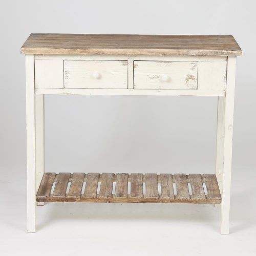 Square Weathered White Wood Console Tables (Photo 12 of 20)