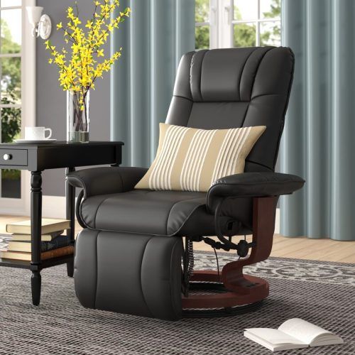 Black Faux Leather Swivel Recliners (Photo 1 of 20)