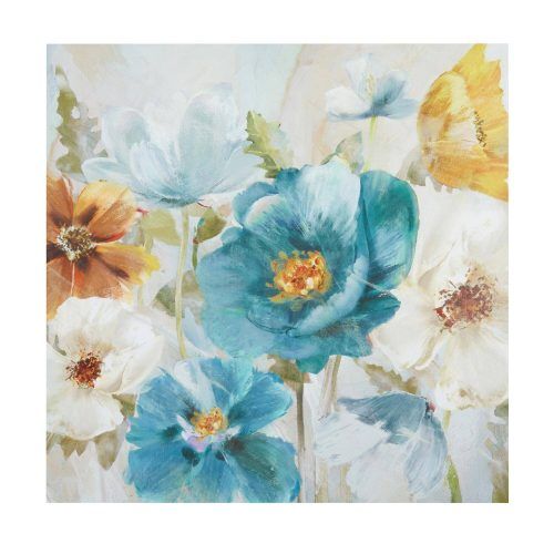 Teal Flower Canvas Wall Art (Photo 11 of 20)
