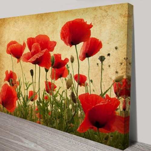 Poppies Canvas Wall Art (Photo 3 of 15)