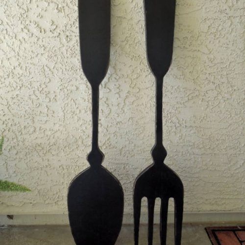Big Spoon And Fork Wall Decor (Photo 10 of 30)