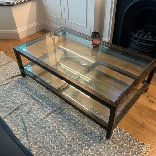 Espresso Wood And Glass Top Console Tables (Photo 12 of 20)