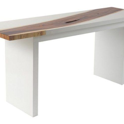 White Grained Wood Hexagonal Console Tables (Photo 1 of 20)
