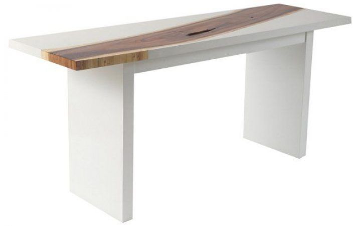 20 Ideas of White Grained Wood Hexagonal Console Tables