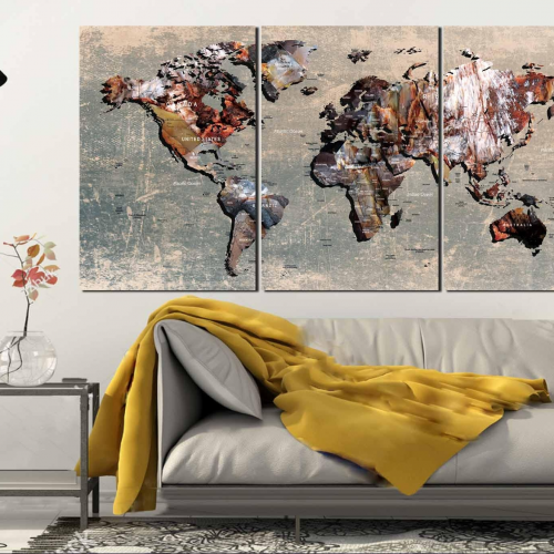 World Map For Wall Art (Photo 20 of 20)