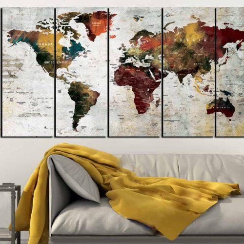 Abstract Map Wall Art (Photo 11 of 20)