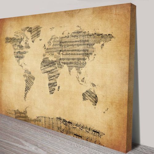 Vintage World Map Wall Art (Photo 16 of 20)
