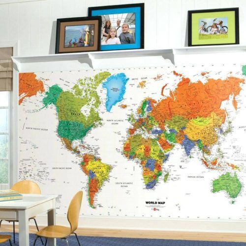 Kids World Map Wall Art (Photo 7 of 20)