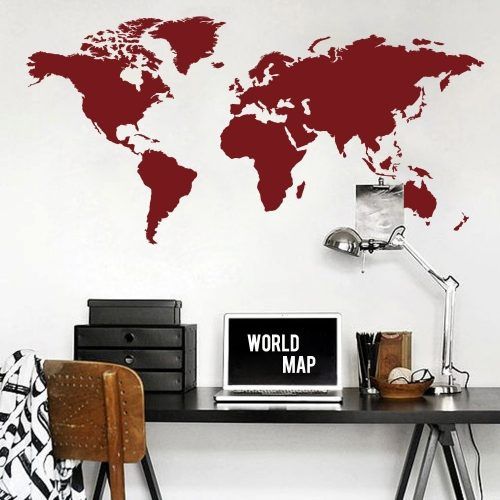 Wall Art Stickers World Map (Photo 6 of 20)