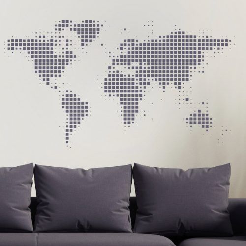 Wall Art Stickers World Map (Photo 3 of 20)