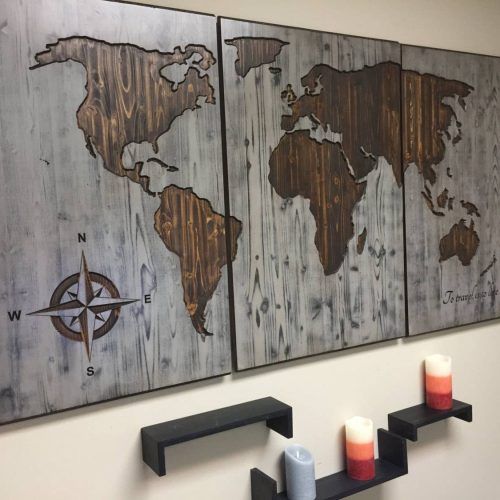Wooden World Map Wall Art (Photo 4 of 20)
