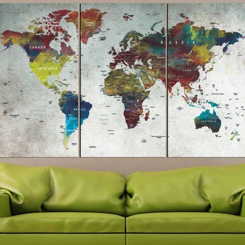 Abstract World Map Wall Art (Photo 13 of 20)