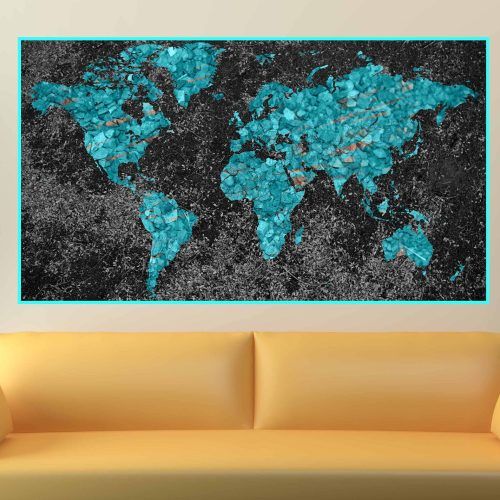 Abstract World Map Wall Art (Photo 17 of 20)