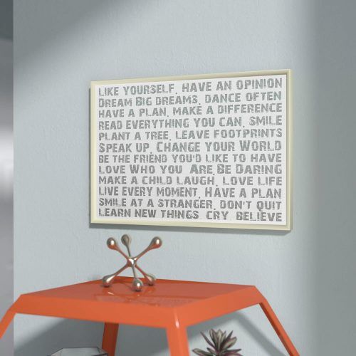 Rectangle Like Yourself Inspirational Typography Wall Plaque (Photo 2 of 20)
