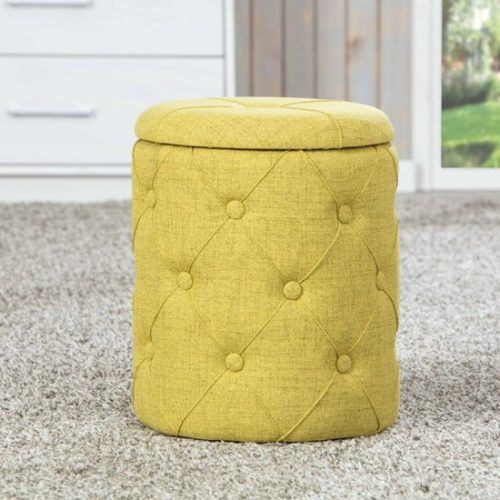 Green Fabric Square Storage Ottomans With Pillows (Photo 16 of 20)