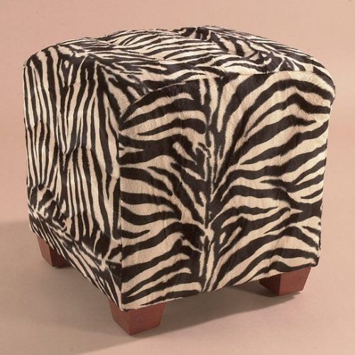 Gray And Cream Geometric Cuboid Pouf Ottomans (Photo 18 of 20)