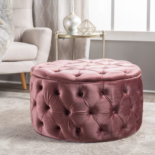 Brown Tufted Pouf Ottomans (Photo 2 of 20)