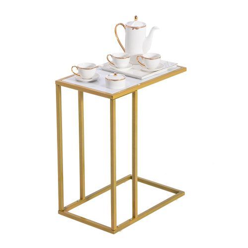 White Marble Gold Metal Console Tables (Photo 6 of 20)
