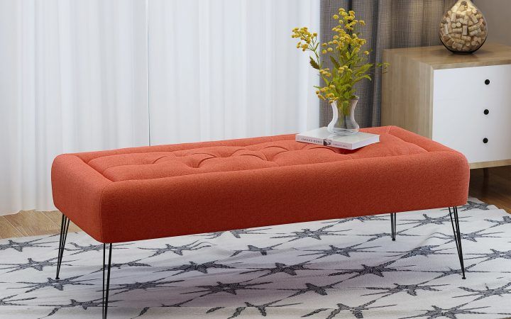 20 Ideas of Tufted Fabric Ottomans